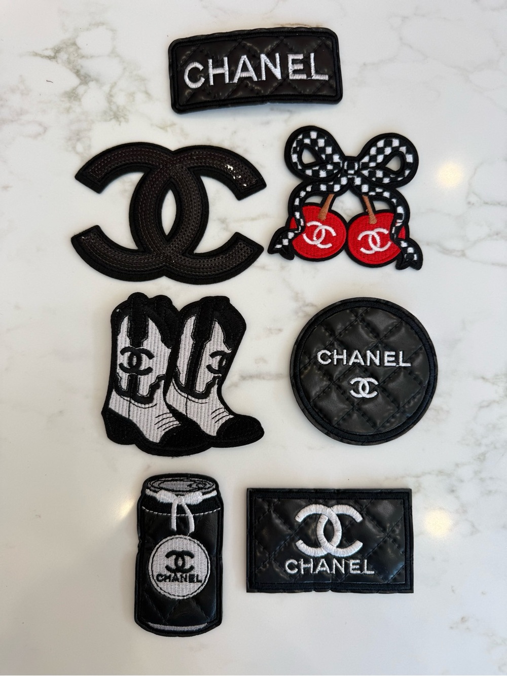 Hand Crafted Black & Red Iron on patches